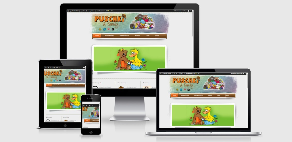 Puschki & Family – Kinderbücher – Webdesign
