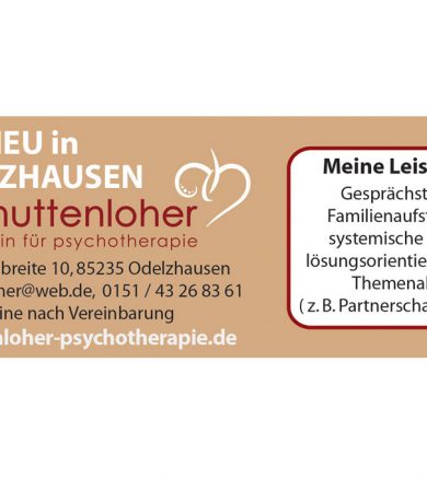 Huttenloher Psychotherapie – Anzeigengestaltung