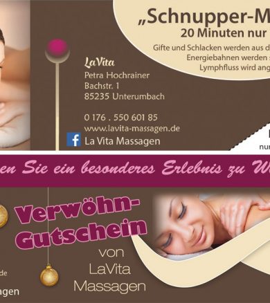LaVita Massagen – Anzeigengestaltung