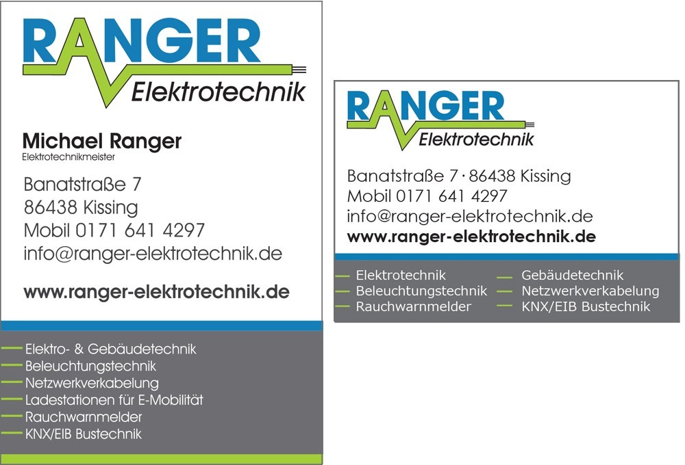 Ranger Elektrotechnik – Anzeigengestaltung