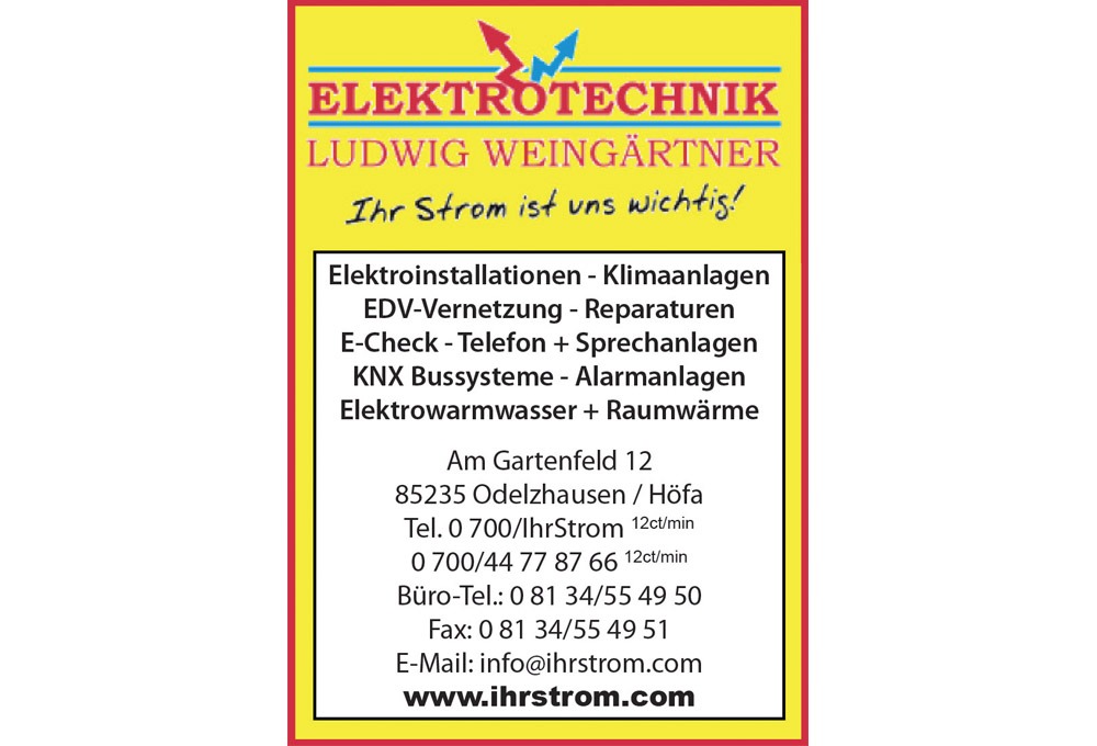 Weingärtner Elektrotechnik – Anzeigengestaltung