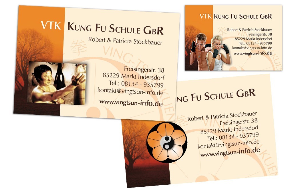 Visitenkarten Entwürfe – VTK Kung Fu Schule