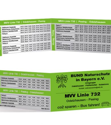 Bund Naturschutz – Busfahrplan in Visitenkartengröße