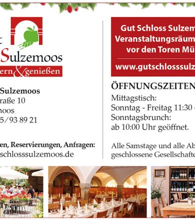 Gut Schloss Sulzemoos – Anzeigengestaltung