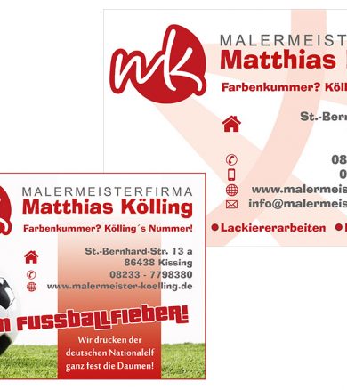 Malermeisterfirma Kölling – Anzeigengestaltung