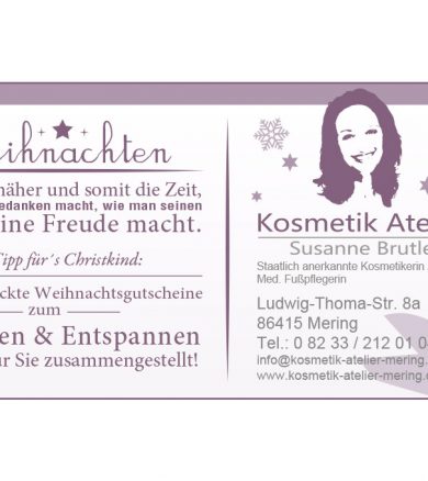 Kosmetik Atelier Brutler – Anzeigengestaltung