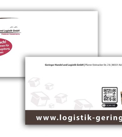 Logistik Geringer – Briefumschläge + Briefpapier Gestaltung
