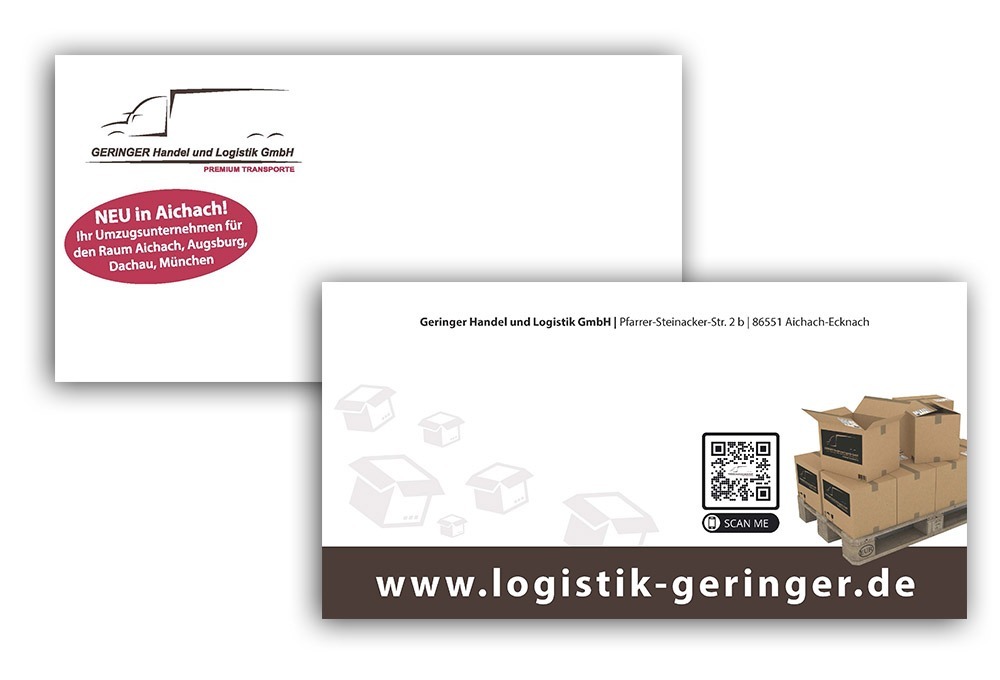 Logistik Geringer – Briefumschläge + Briefpapier Gestaltung