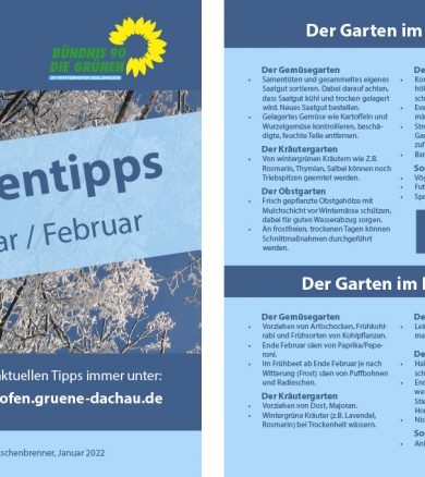 Bündnis 90 Die Grünen – Flyer mit Gartentipps