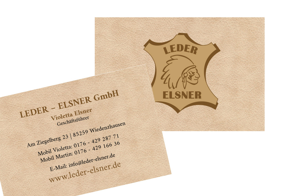 Visitenkartenerstellung für Leder – Elsner GmbH